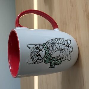 Cute Cat kitten Winter Scarf Holiday Christmas Red White Mug Etsy